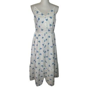 Simplee country chic cottagecore floral eyelet dress